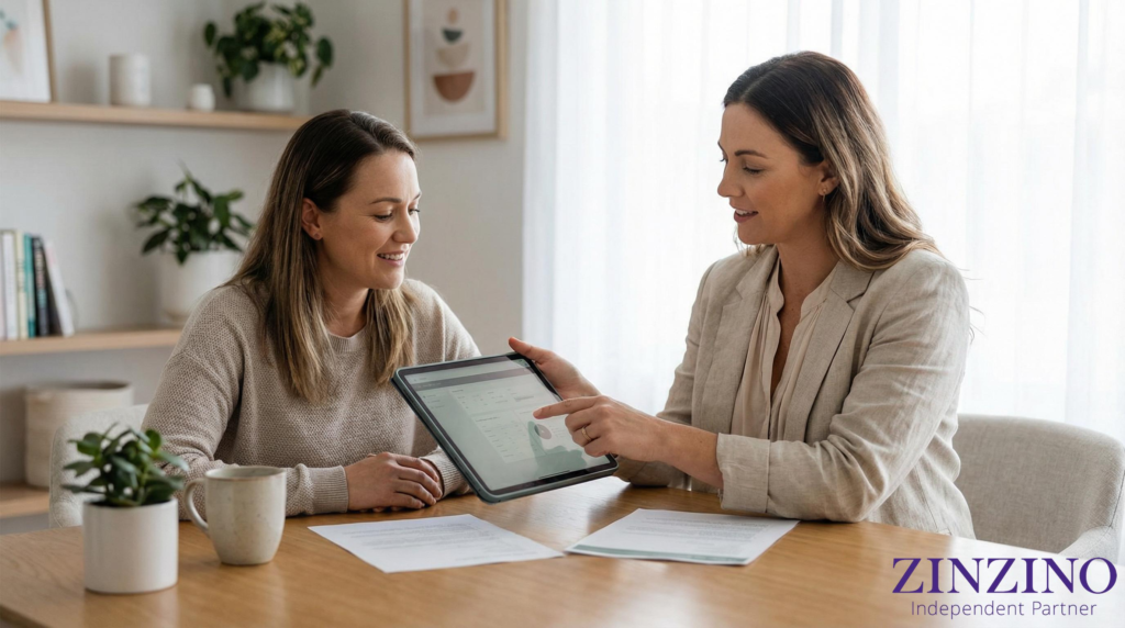 Person reviewing health test results with a wellness consultant